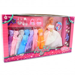 Кукла с набором платьев (9 шт) и аксессуарами, бел. 30 см (K369-16A)