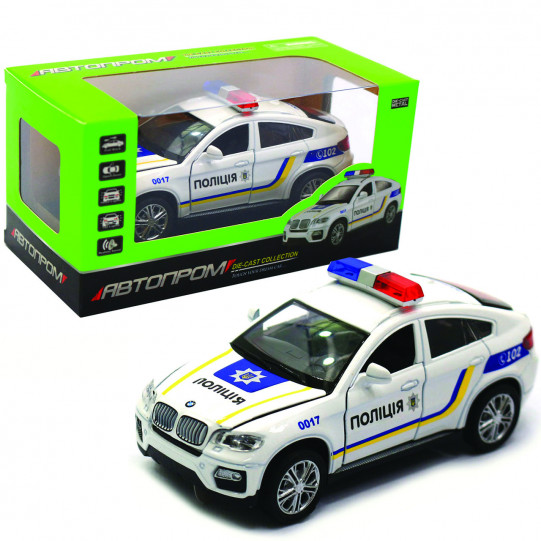Машинка іграшкова Автопром BMW «Поліцейський автомобіль» 14х6х6 см (світло, звук) 7844-1