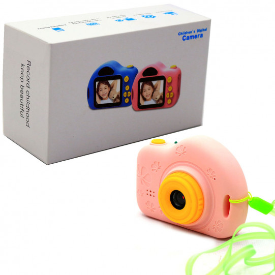 Інтерактивна іграшка фотоапарат дитячий c іграми, рожевий (C5-B)