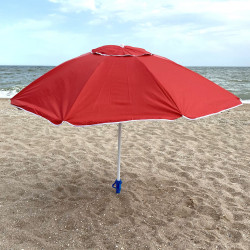 Зонт пляжный антиветер d-2.0м, серебро Stenson, красный (MH-2684)