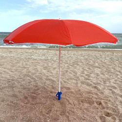Зонт пляжный d-2,5 м, красный, спицы карбон, серебро (MH-3322-R)