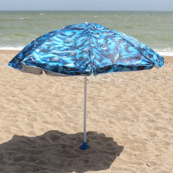 Зонт пляжный антиветер d2.2м серебро Stenson, дельфины (MH-2061)