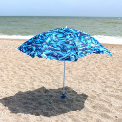 Зонт пляжный синий с дельфинами (диаметр - 2 м) МН-0040