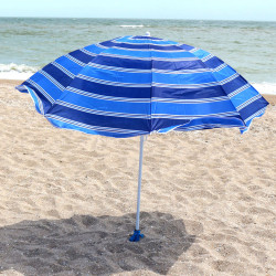 Зонт пляжный синий в полоску (диаметр - 2 м) МН-0040