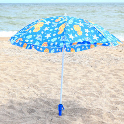 Зонт пляжный ромашка d=1.8 м, Stenson, синий с ракушками (MH-0038)