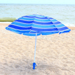 Зонт пляжный ромашка d=1.8 м, Stenson, синий в полоску (MH-0038)