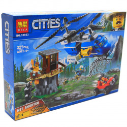Конструктор «Cities» город Bela - Погоня на вертолете в горах, 325 детали (10863)