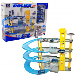 Игровой набор парковка-гараж «Полицейский участок», 50х40х35 см, лифт, 4 машинки, вертолет (8801-6)