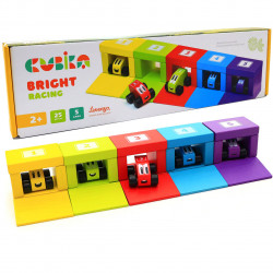 Детский деревянный конструктор Cubika (Кубика) Левеня, Цветные гонки, 25 деталей (14859)