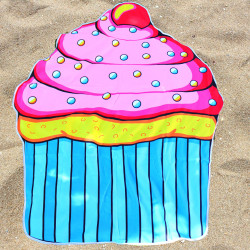 Пляжное покрывало-полотенце Кекс для отдыха на песке или траве, 150 см (K14344)