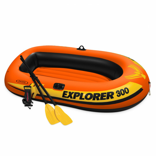 Надувний човен Intex 211x117x41 см, Explorer 300 Set +, пластикові весла і ручний насос (58332)