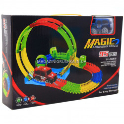 Автотрек Magic Tracks (Мэджик Трек) со светящейся машинкой - 95 деталей (YM-812)