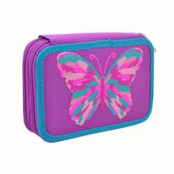 Пенал твердый YES двойной HP-01 Butterfly фиолетовый (532214)
