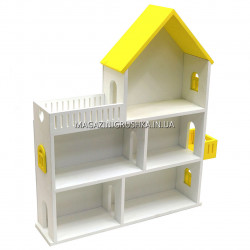 Игрушечный кукольный деревянный домик Мария (желтый). Обустройте домик для кукол LOL