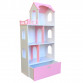 Игрушечный кукольный деревянный домик с ящиком для игрушек Unitywood «Натали» розовый, 132*60*31 см, (U-005)