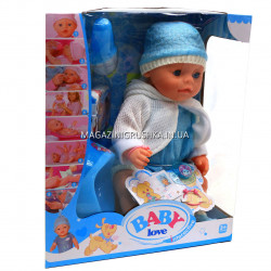 Интерактивная кукла Baby Born (беби бон). Пупс с одеждой и аксессуарами, 8 функций беби борн, 43 см (BL030A)