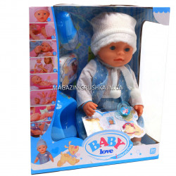 Интерактивная кукла Baby Born (беби бон). Пупс с одеждой и аксессуарами, 8 функций беби борн, 43 см (BL030B)