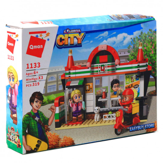 Конструктор Qman «Мини-маркет» Brick 3 фигурки, 319 деталей (1133)