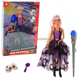 Кукла DEFA 30 см, шарнирная, волшебная палочка-светящаяся, маски, расческа (8395-BF)