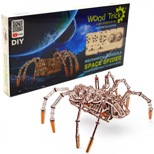 Дерев'яний конструктор Wood Trick Космічний павук. Техніка збірки - 3d пазл