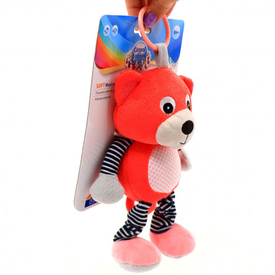 Іграшка для малюків Canpol babies плюшевий музичний ведмедик, червоний (68 / 053_cor)