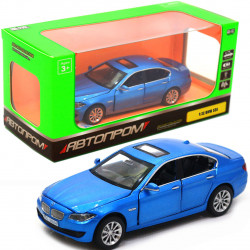 Машинка іграшкова Автопром «BMW 535» 1:32, 14 см, синій, світло, звук, двері відчиняються (6605)