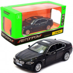 Машинка іграшкова Автопром «BMW 535» 1:32, 14 см, чорний, світло, звук, двері відчиняються (6605)