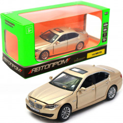 Машинка іграшкова Автопром «BMW 535» 1:32, 14 см, золотистий, світло, звук, двері відчиняються (6605)