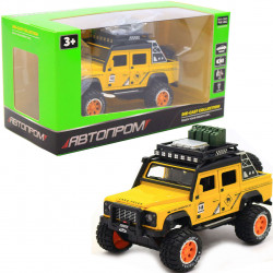 Машинка іграшкова Автопром Defender жовтий зі світловими і звуковими ефектами (7681)