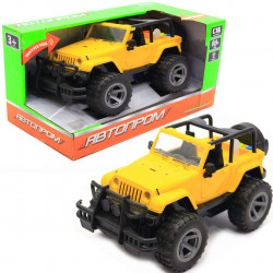 Машинка іграшкова Автопром джип жовтий, 1:16 зі звуком і світлом (7667)
