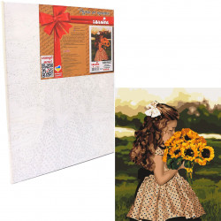 Картина за номерами ідейка «Дівчинка з соняшниками» 40x50 см (КНО4662)