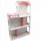 Игрушечный кукольный деревянный домик Unitywood (62х20х105 см), трехэтажный розовый
