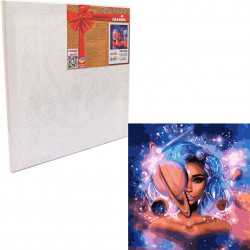 Картина за номерами ідейка «Володарка всесвіту з фарбами металік» 50x50 см (КНО9538)