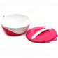 Тарелка-миска Canpol Babies Розовый с удобной ручкой, крышкой и ложкой (31/406)