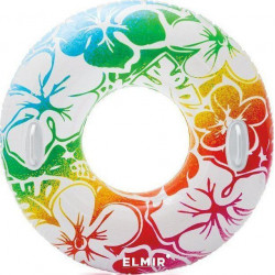 Надувной круг Intex Transparent Tube Белые цветы 97 см(58263)