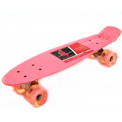 Скейт (пенни борд) с бесшумными светящимися колесами Розовый MS 0848-2