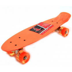 Скейт (пенни борд) с бесшумными светящимися колесами Оранжевый MS 0848-2