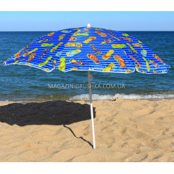 Зонт пляжный (диаметр - 1.8 м) - серебро+наклон -№2