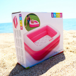 Надувной бассейн Intex Розовый 85х85х23см 60л. Для отдыха на пляже 57100