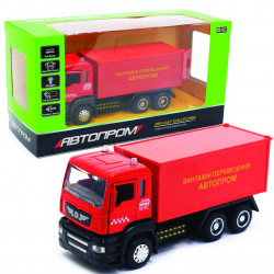 Машинка іграшкова Автопром «Вантажні перевезення Автопром» Червона зі світловими і звуковими ефектами (50013)