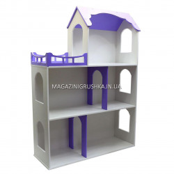 Игрушечный кукольный деревянный домик Илона Фиолетово-белый (большой). Обустройте домик для кукол