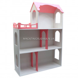 Игрушечный кукольный деревянный домик Илона Розово-белый (большой). Обустройте домик для кукол