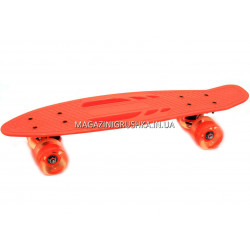 Пенни борд (скейт) Оранжевый с бесшумными колесами SC 180407