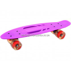 Пенни борд (скейт) Фиолетовый с бесшумными колесами SC 180407