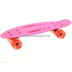 Пенни борд (скейт) Розовый с бесшумными колесами SC 180407
