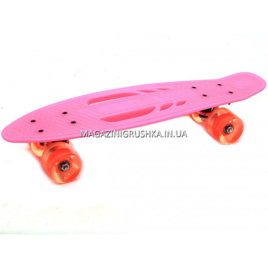 Пенні борд (скейт) Рожевий з безшумними колесами SC 180407