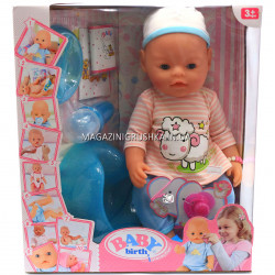 Интерактивная кукла Baby Born. Пупс аналог с одеждой и аксессуарами 10 функций беби борн 8006-15