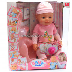 Интерактивная кукла Baby Born в шапке. Пупс аналог с одеждой и аксессуарами 10 функций беби борн 8006-15