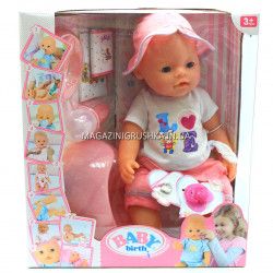 Интерактивная кукла Baby Born в шапке. Пупс аналог с одеждой и аксессуарами 10 функций беби борн 8006-18