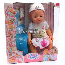 Интерактивная кукла Baby Born с мишкой. Пупс аналог с одеждой и аксессуарами 10 функций беби борн 8006-18